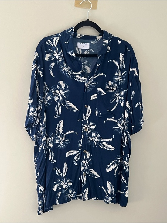 Old Navy Other - Old Navy Men’s XXL Blue Tropical Hawaiian Camp Shirt Rayon Floral